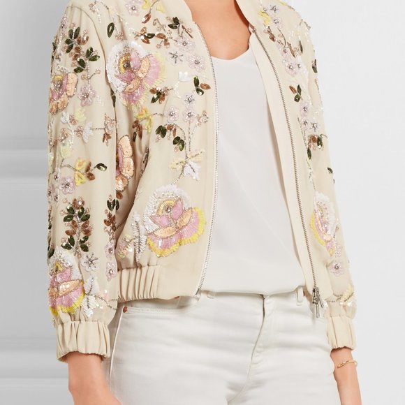 ✨  HP ✨  Needle & Thread Foliage Cluster Embellished Bomber - Picture 7 of 15